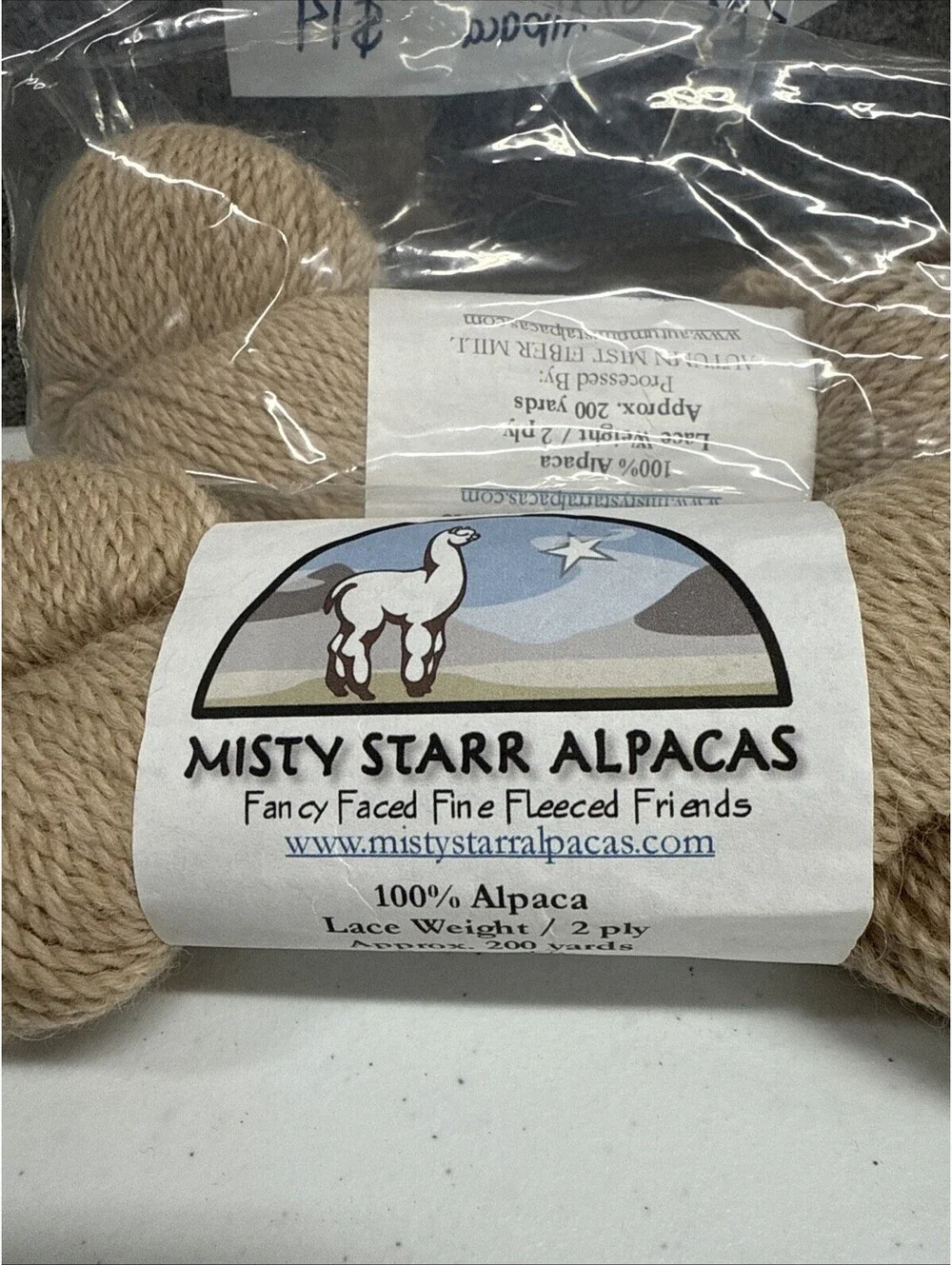Misty Starr Alpacas 100% Alpaca Yarn 2 Skein Lot